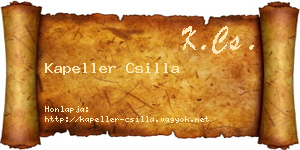 Kapeller Csilla névjegykártya